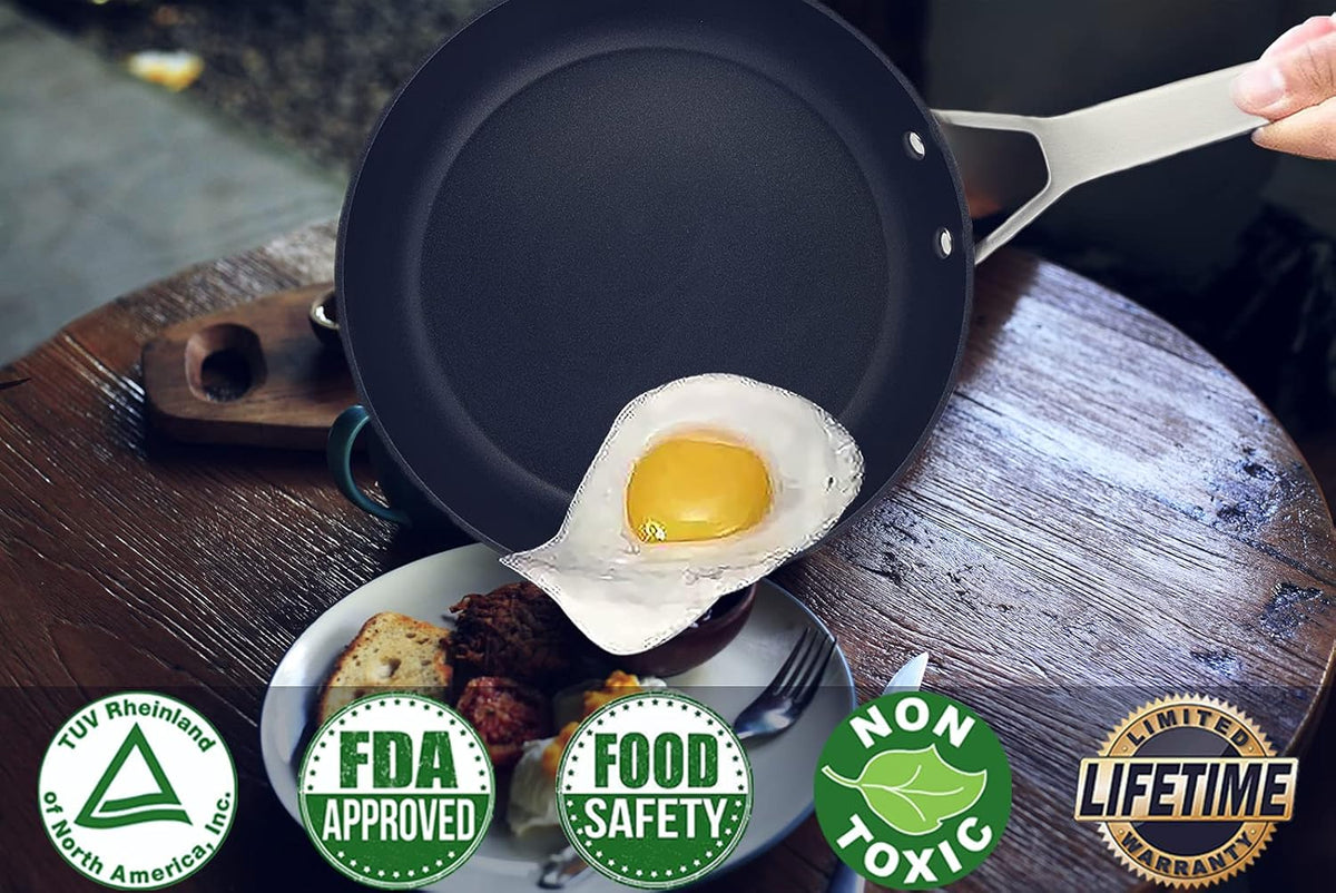 10-inch Nonstick Stainless-steel Frying Pan with Lid C776272