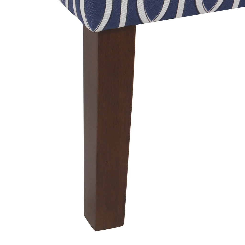 Cream and Blue Geometric Accent Armchair A583