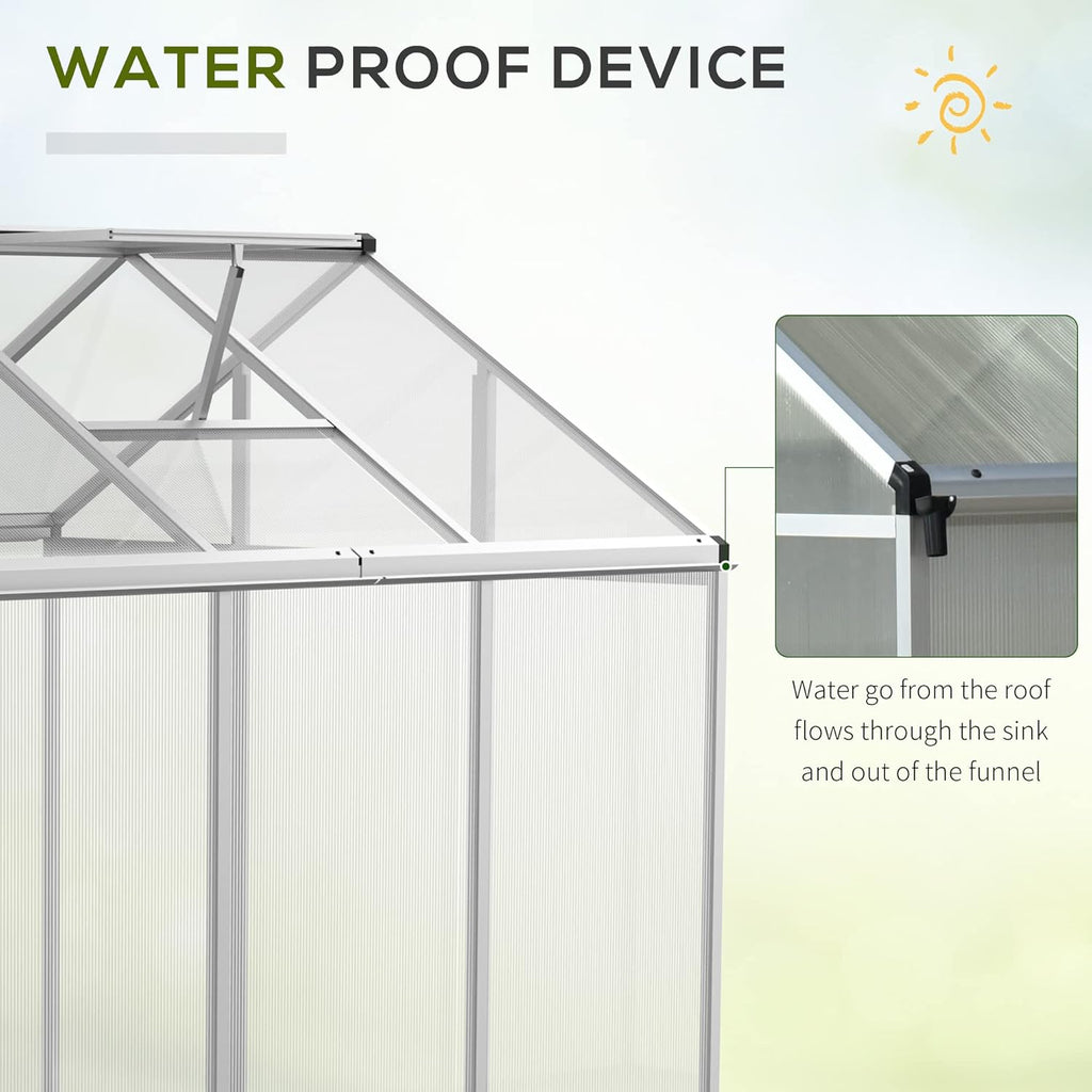 Walk-in Polycarbonate Greenhouse with Roof Vent V28237