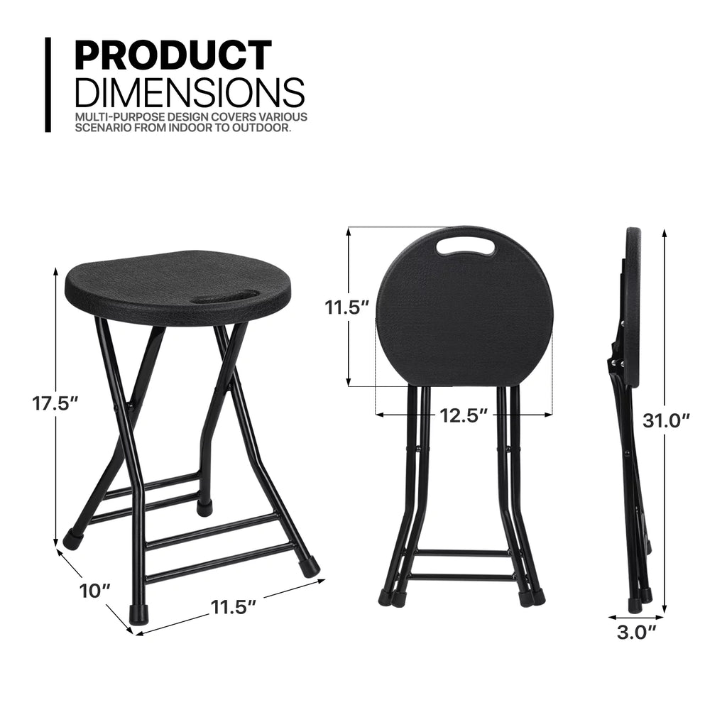 7 Pieces 5 FT Folding Round Table and Chair Set Black A703348