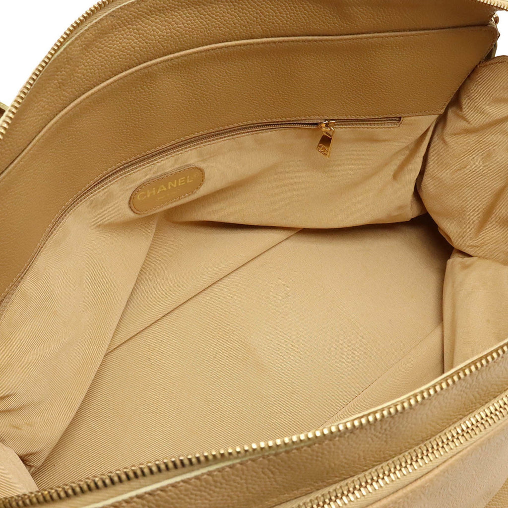 Pre-Owned Beige Caviar Skin Tote Bag B9588