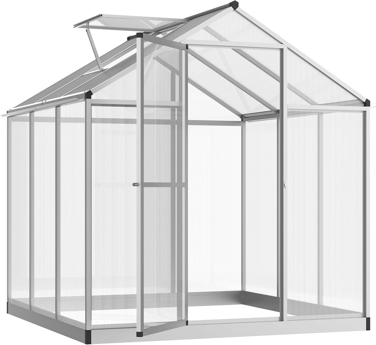 Walk-in Polycarbonate Greenhouse with Roof Vent V28237