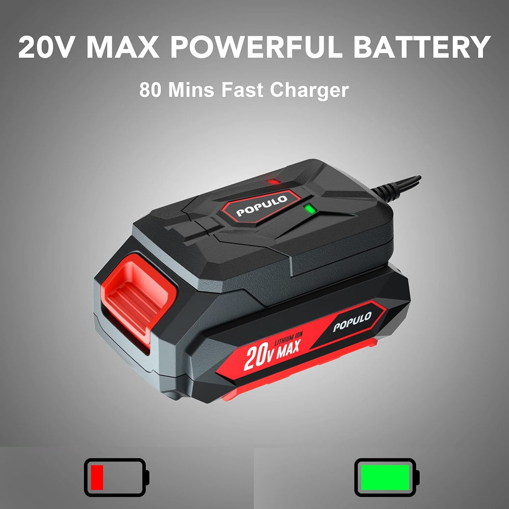 20V Cordless Leaf Blower with 2.0Ah Battery and Fast Charger Q154