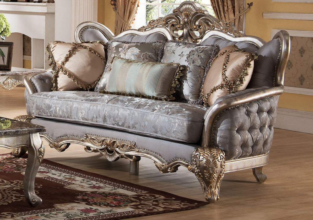 Metallic finish Wood Sofa Set 3Pcs W5183