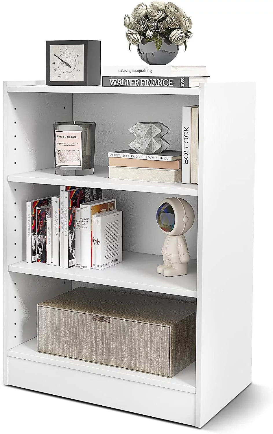 3-Tier Open Bookcase with Adjustable Shelves C99214