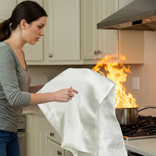 4 Pack 40'' x 40'' Fiberglass Fire Blanket X7365