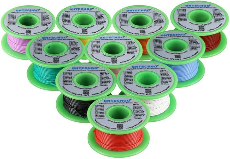 16 Gauge Silicone Wire Kit 10 Color 25 ft Flexible 16 AWG Stranded Tinned Copper Wire Pack of 2 D916