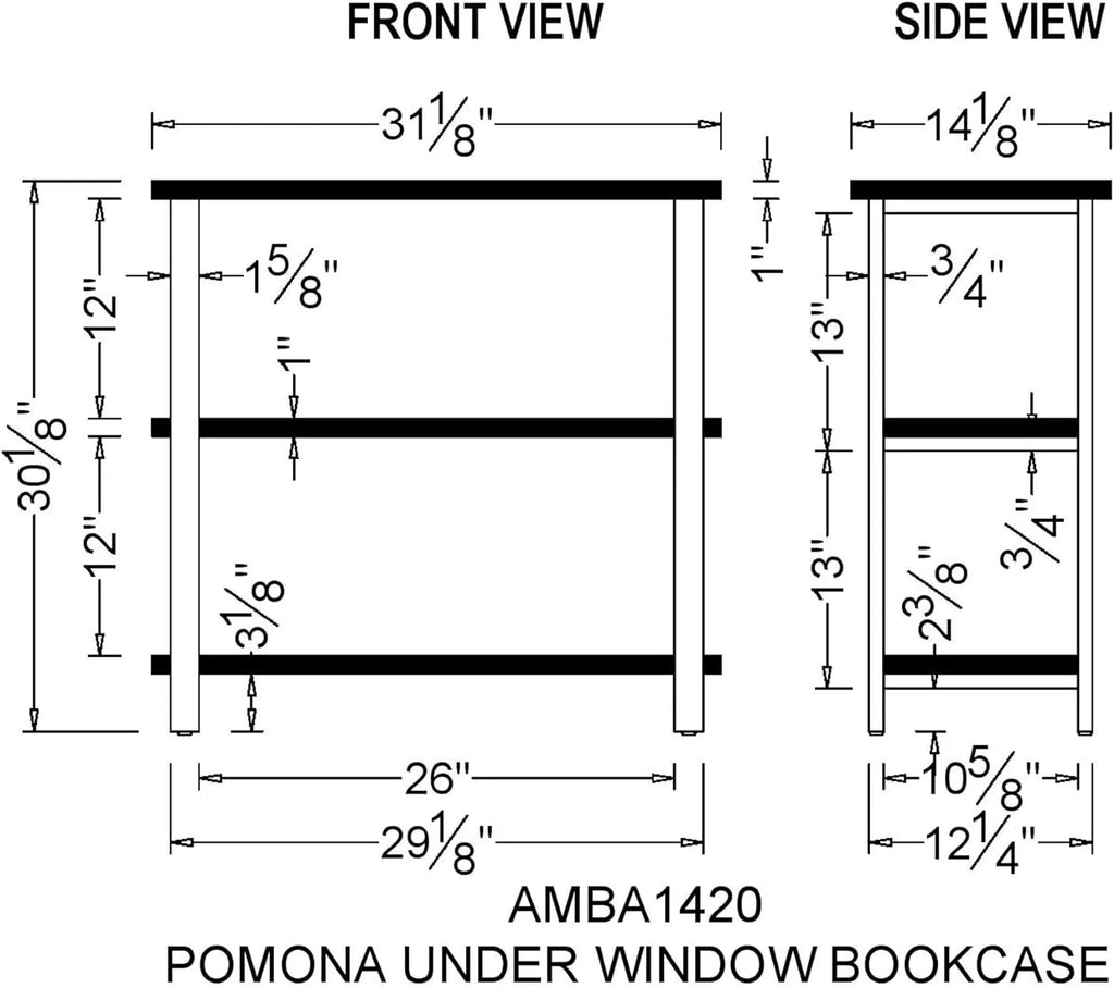 31" Tall 2-Tier Solid Wood And Metal Bookcase I848909
