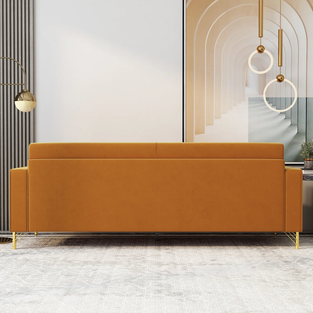 Black Velvet Loveseat with Metal Legs H298