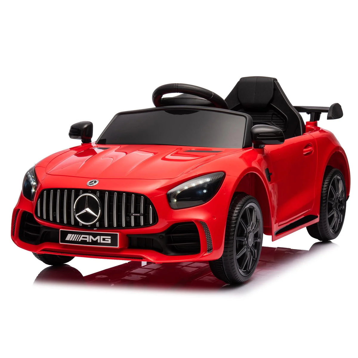 12V Electric Ride on Car Toy with Remote Control, LED Lights, Black G422