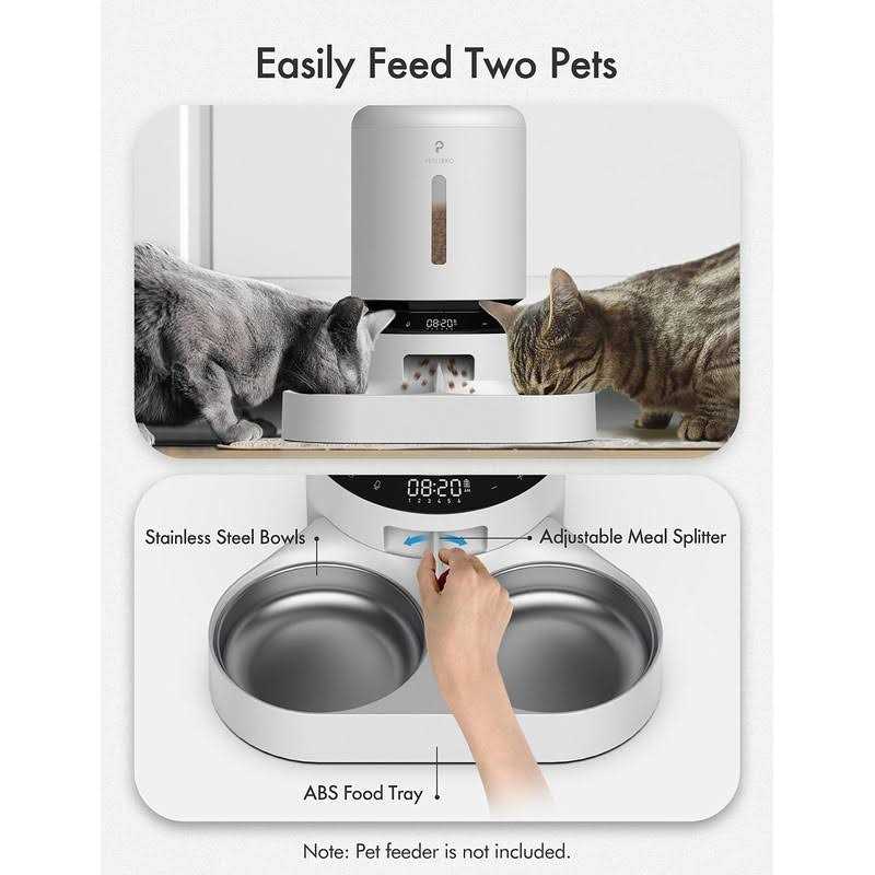 Automatic Pet Food Splitter with Stainless Steel Bowls P57413