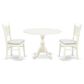 3-Piece Dining Set with Fabric Seat in Linen White X591008
