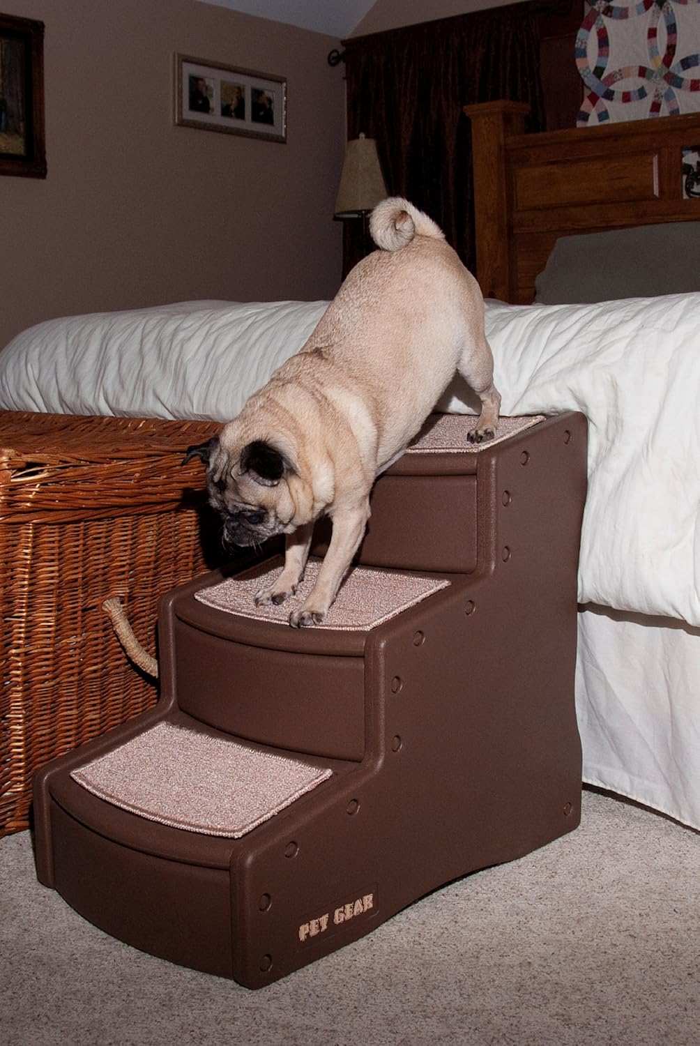 Pet Stairs, 3 Step, Removable Washable Carpet Treads, Pack of 2 X8362