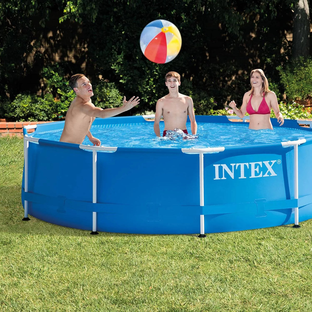 10ft x 30in Metal Frame Above Ground Swimming Pool Set with Filter Pump N4697