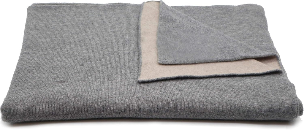 Reversible Throw Blanket with 100% Cashmere J363057