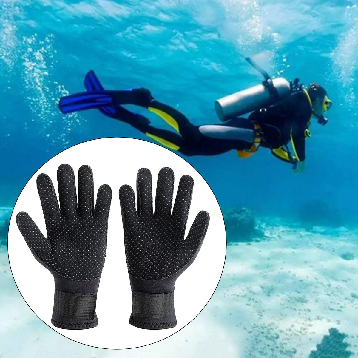 3mm Neoprene Five Finger Wetsuit Gloves M200