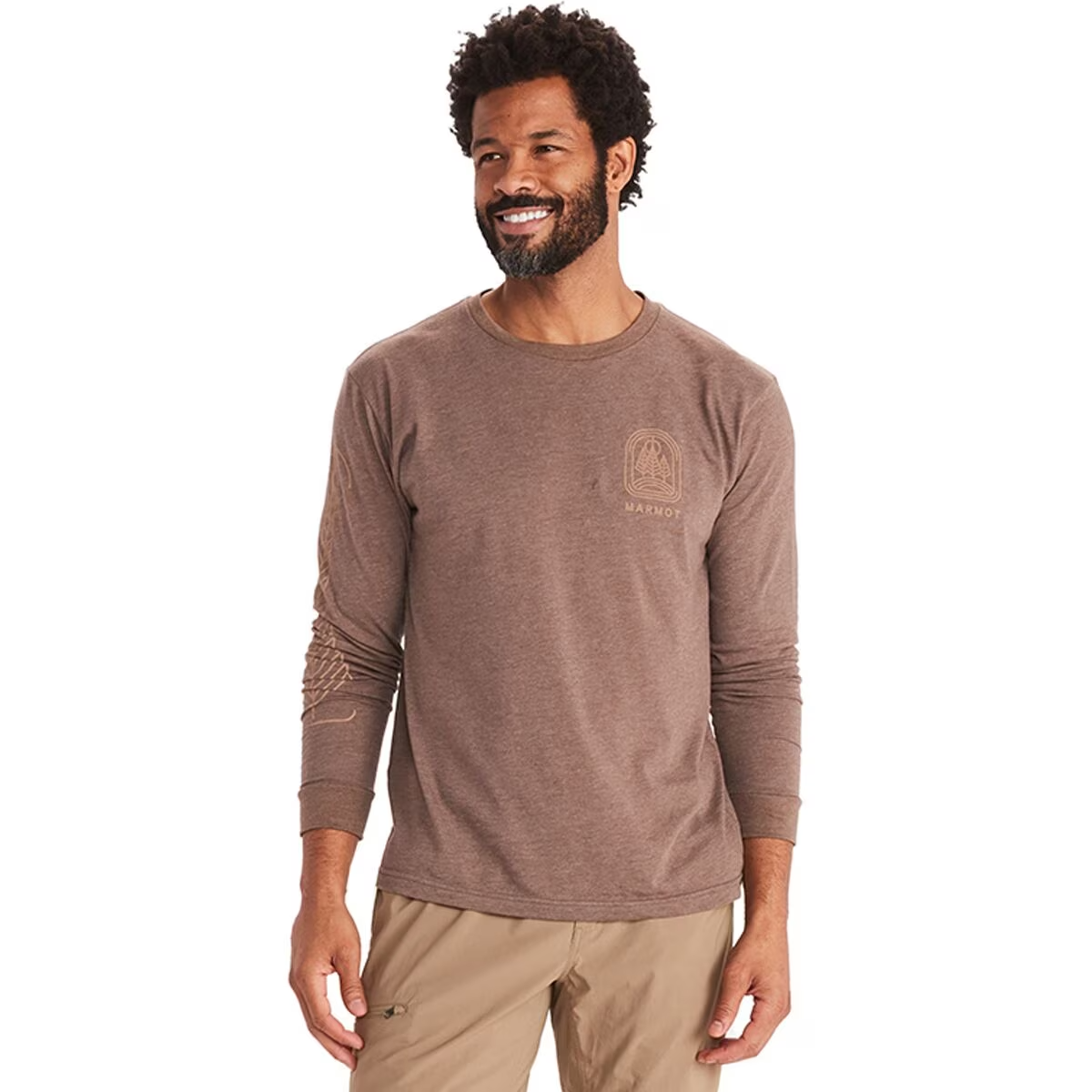 Brown Heather Long-Sleeve T-Shirt K9094