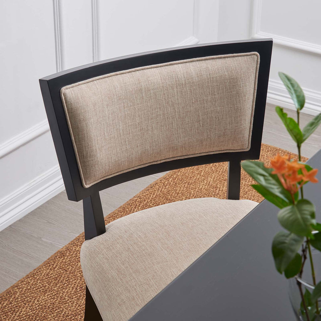 Beige Upholstered Fabric Dining Chairs Set of 2 G46836