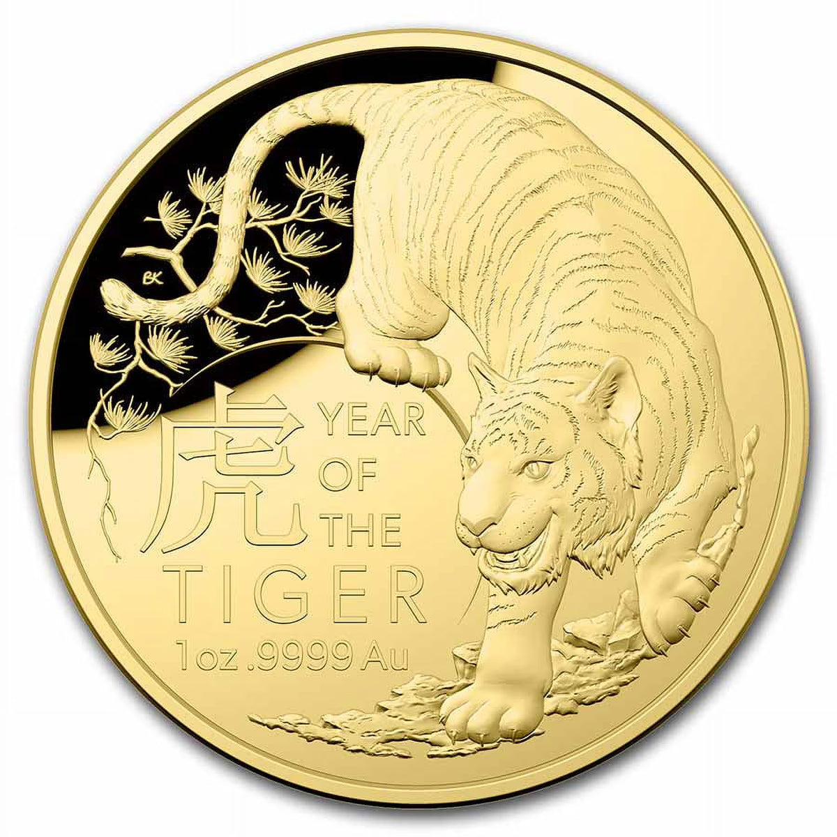 1 oz Gold $100 Lunar Year of the Tiger Domed Proof Coin V502
