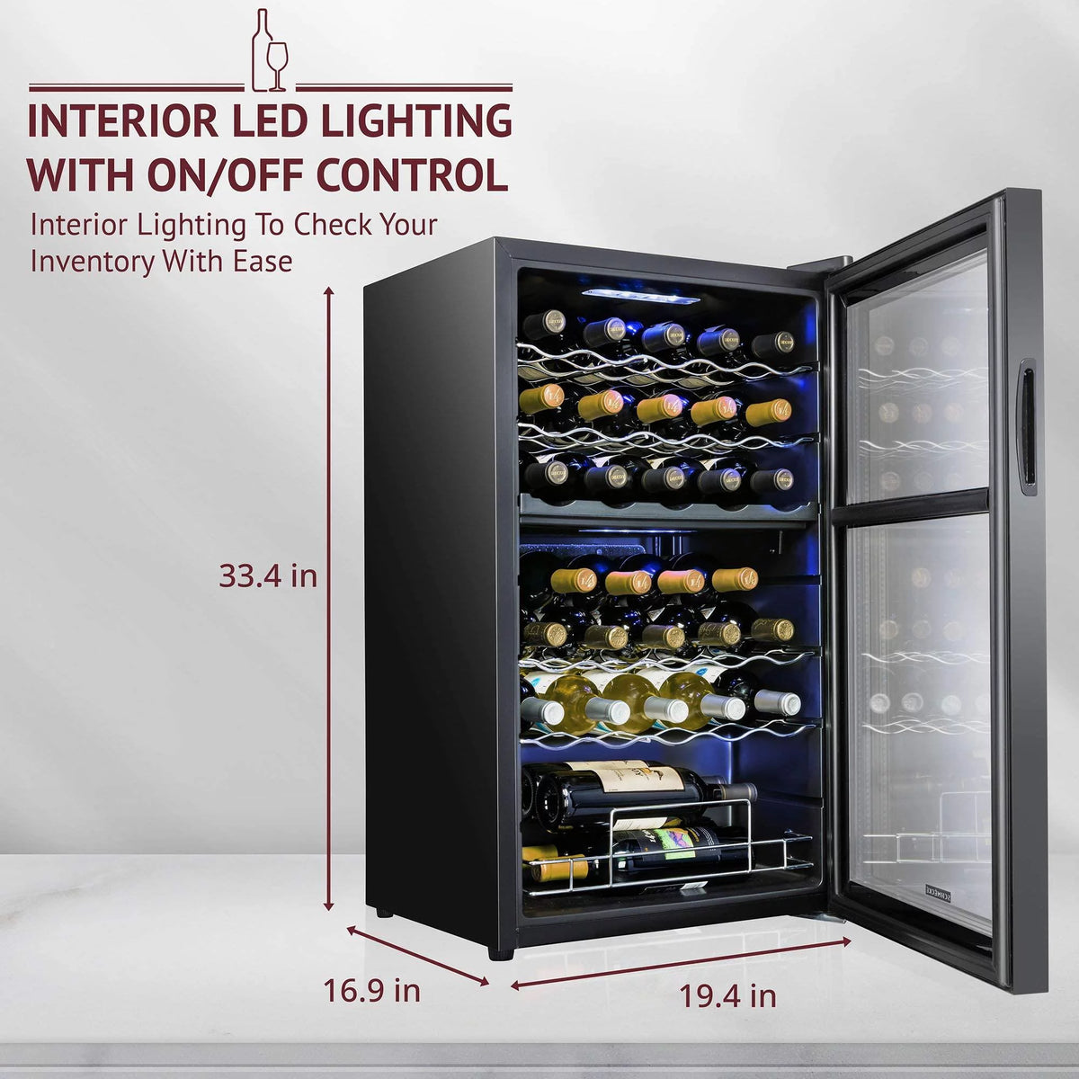 Dual Freestanding 33 Bottle Wine Cooler W83222