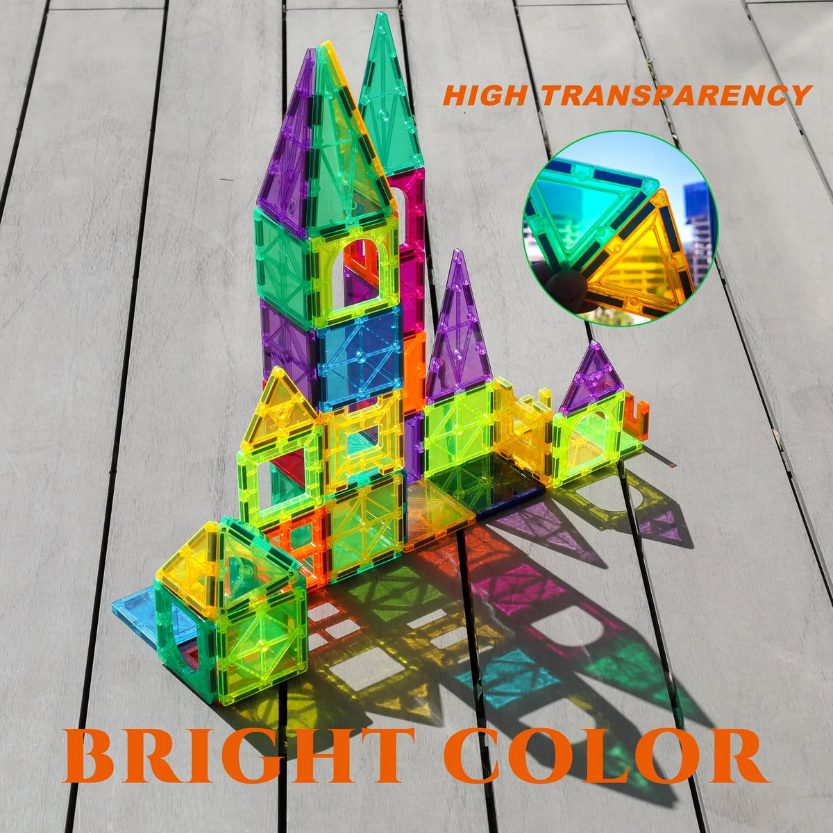 120 Pcs 3D Color Magnet Building Tiles Set M24184