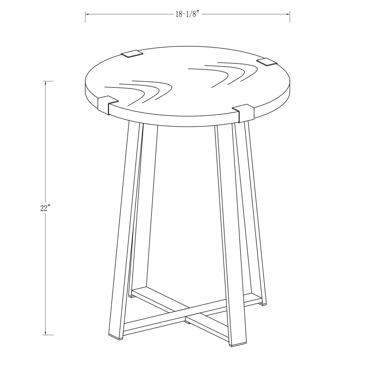 Slate Gray Round Side Table X135651