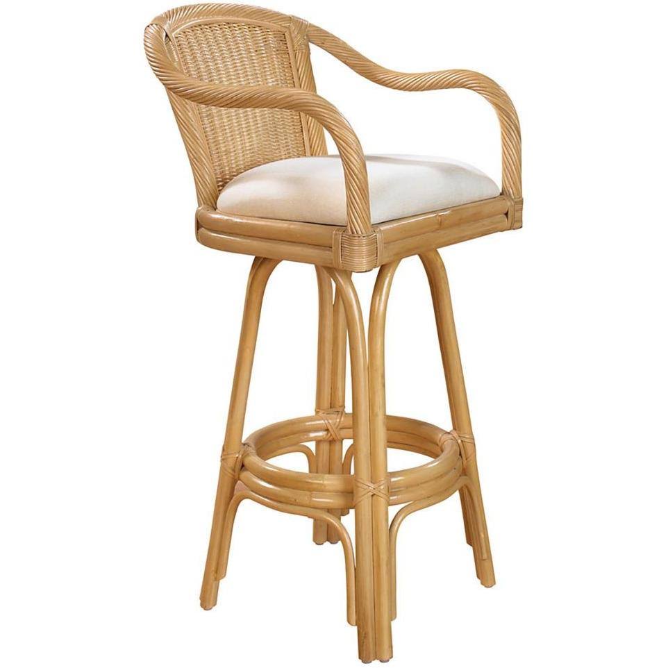 Swivel Rattan Counterstool in Natural Finish B66902