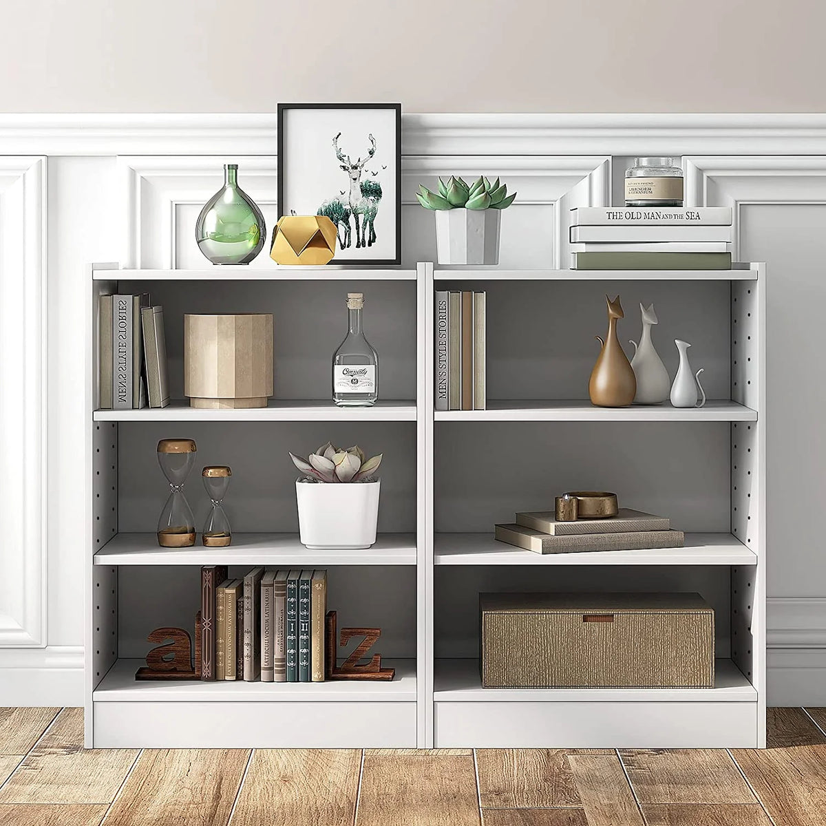 3-Tier Open Bookcase with Adjustable Shelves C99214