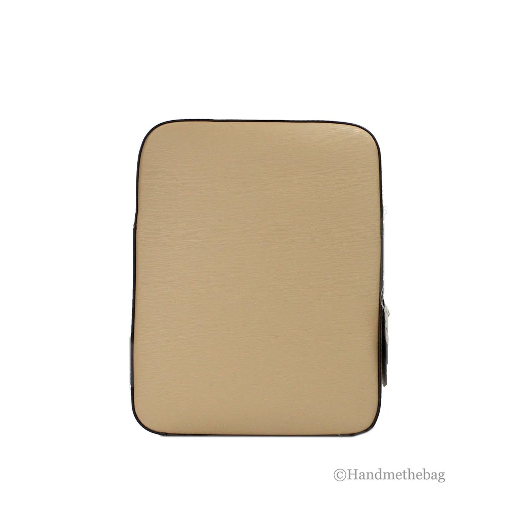 Camel Crossgrain Leather Crossbody Bag S922