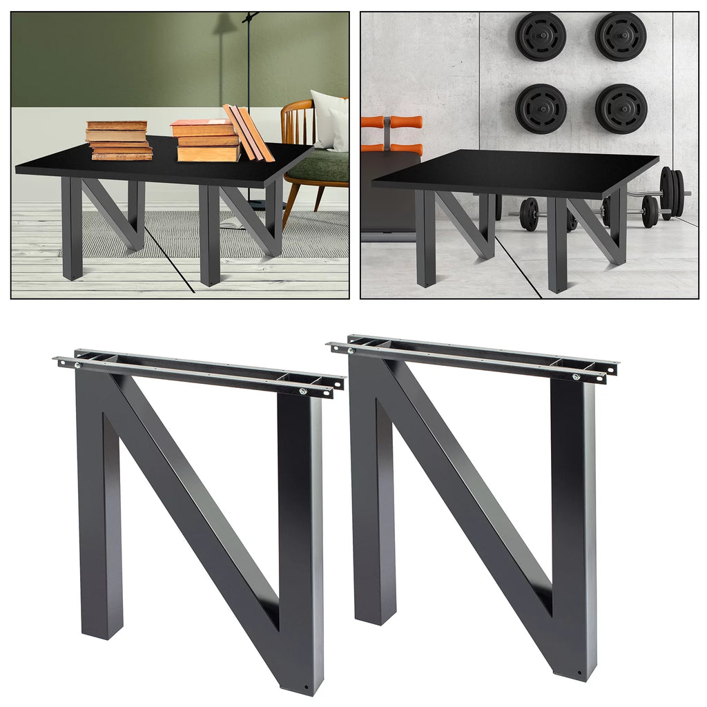 Set of 2 Metal Table Legs, 30" Height 28" Wide Heavy Duty Z-N Shaped U587450