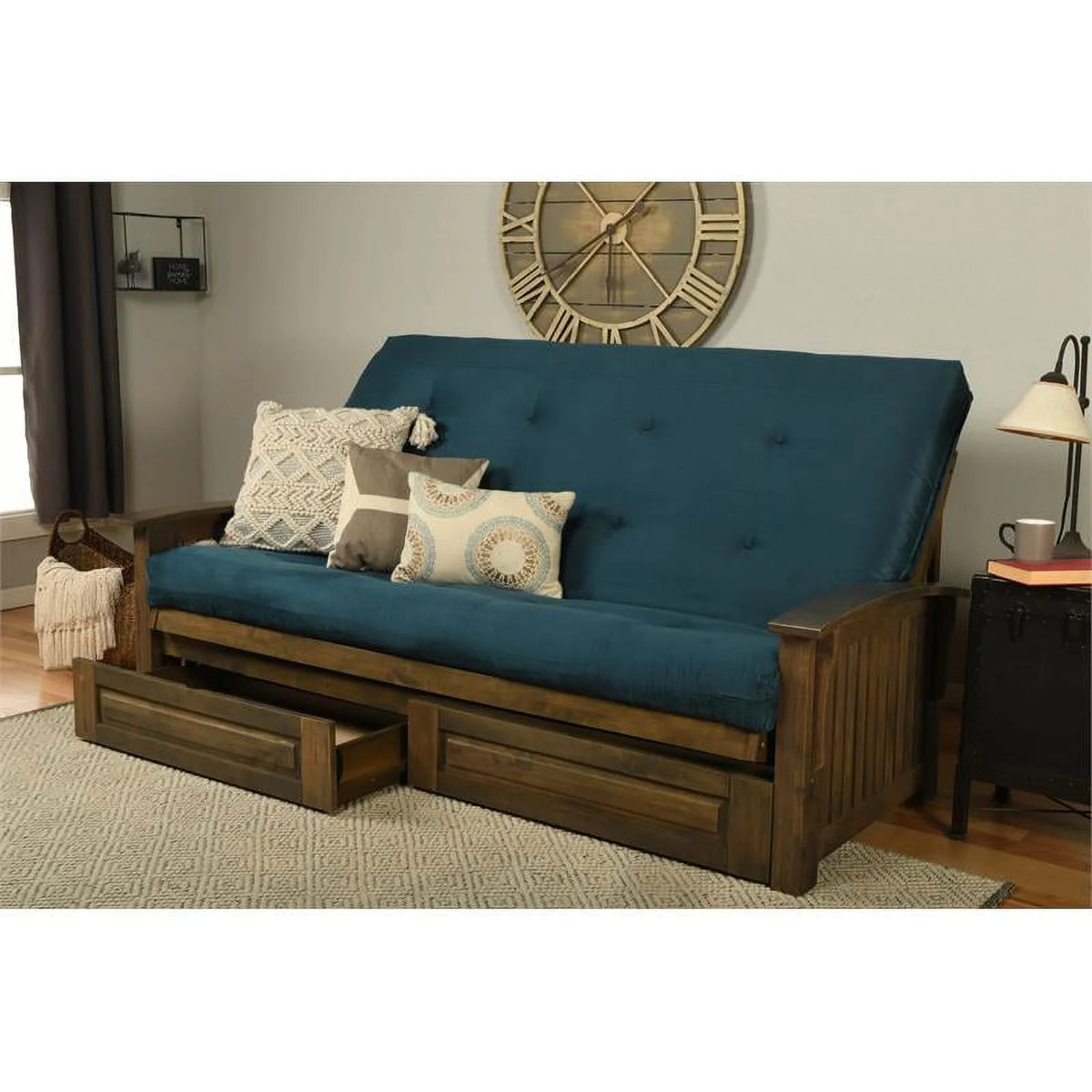 Queen Size Wood Storage Futon S3929