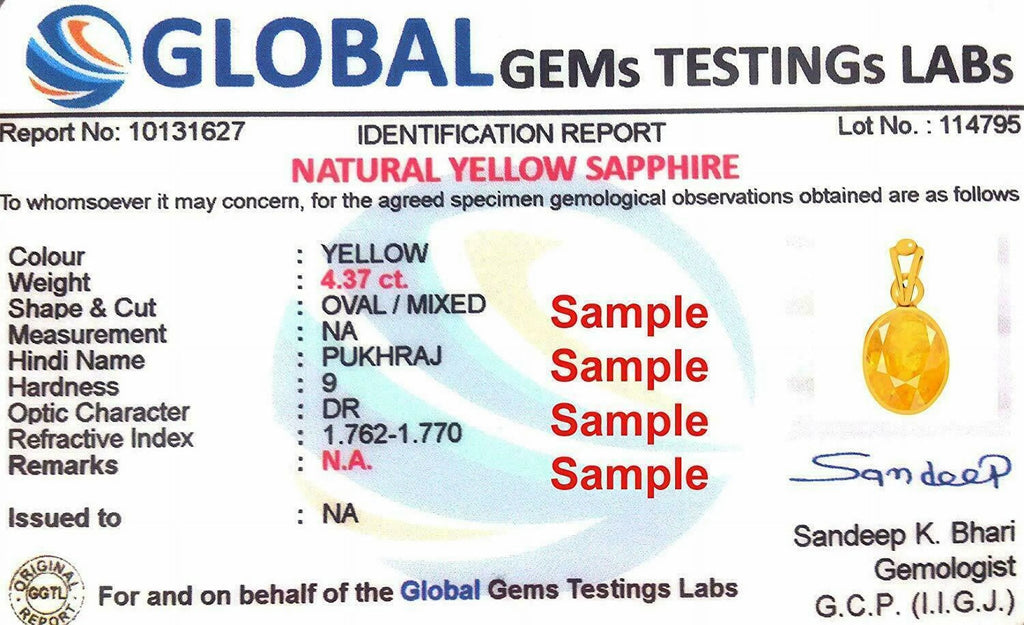 Natural Certified 10 Ct Yellow Sapphire 14K Gold Locket C7923