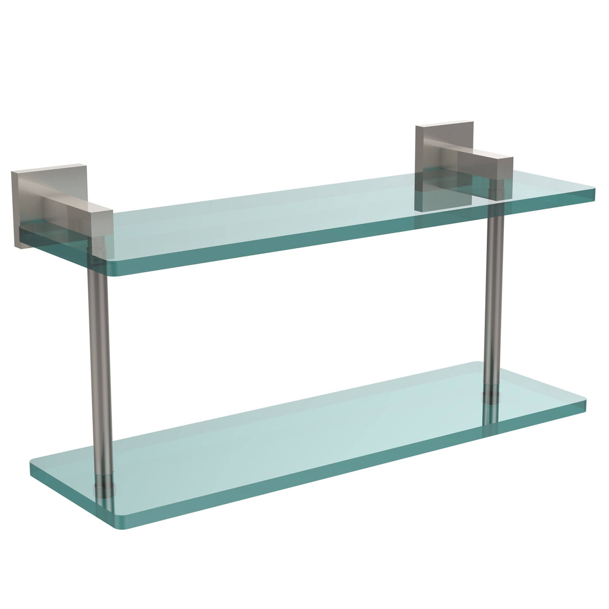 Polished Chrome Two Tiered Glass Shelf P92054