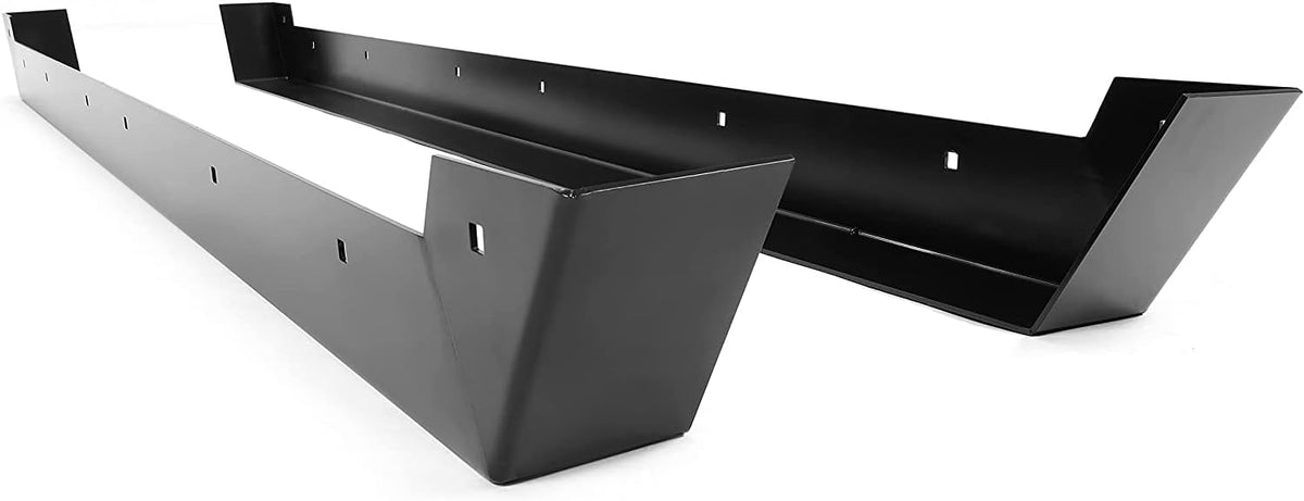 2PCS Powder Coated Steel Black Rock Sliders E746370
