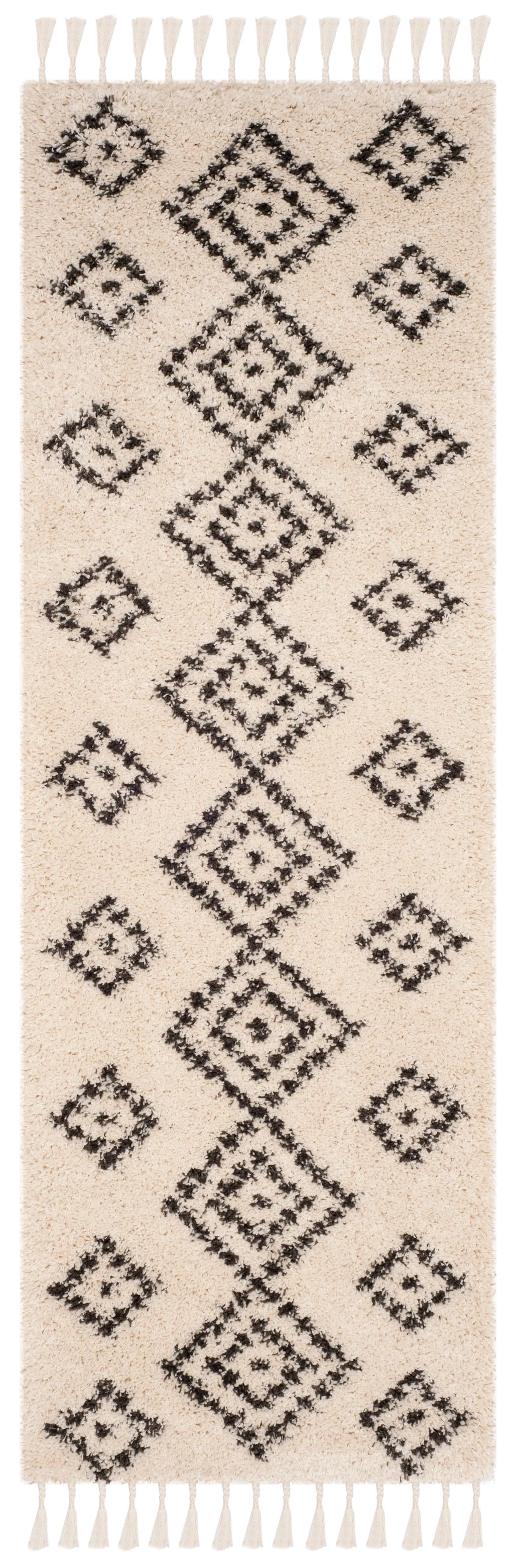 Geometric Moroccan Shag Runner Rug B733