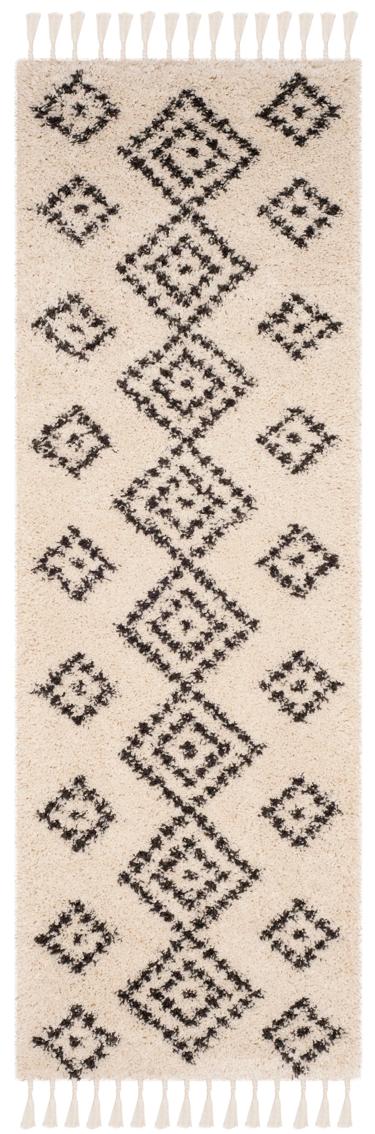 Geometric Moroccan Shag Runner Rug B733