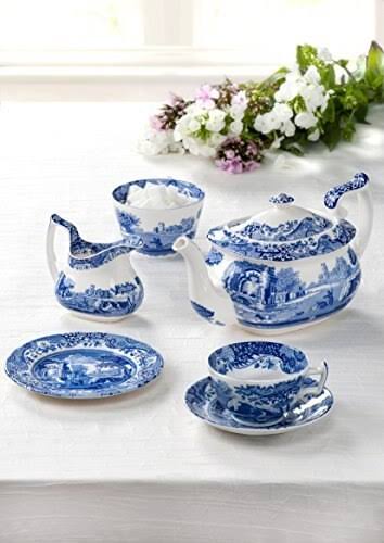 Blue Italian Sauce Boat and Stand J542857