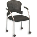 Black Grey Side Chair with Casters M43664