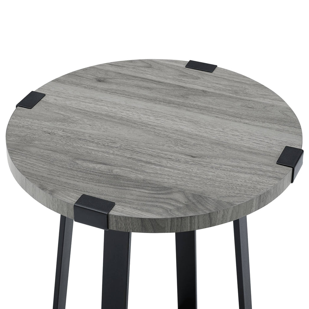 Slate Gray Round Side Table X135651