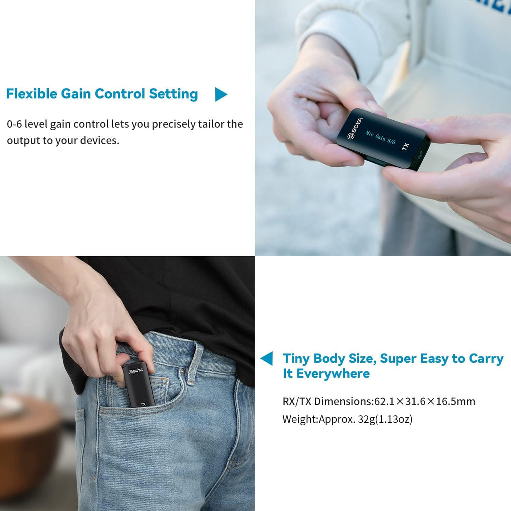 2.4GHz Wireless Dual Channel Cordless Lavalier Microphone System for Phone Camera G4847