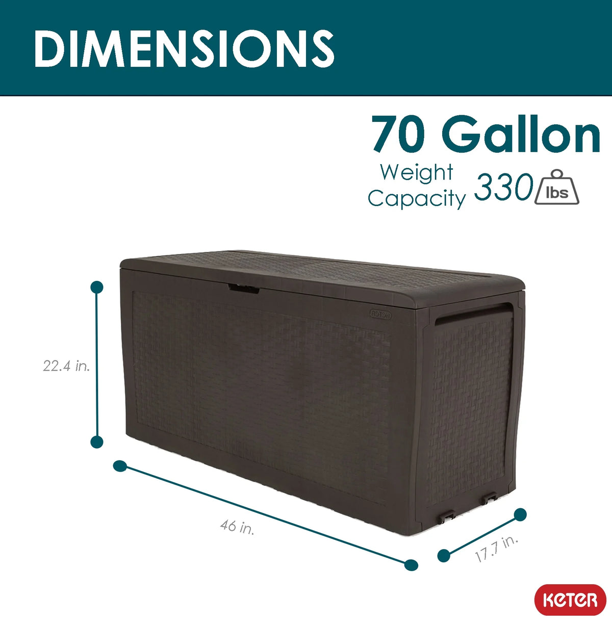 Brown Resin Outdoor Storage Deck Box J4022