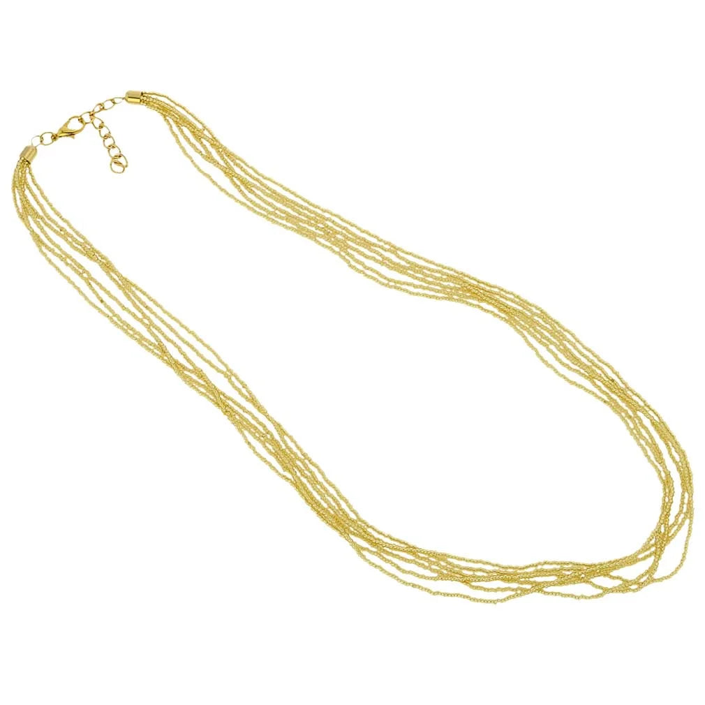 Gold Seed Bead Necklace Y1346