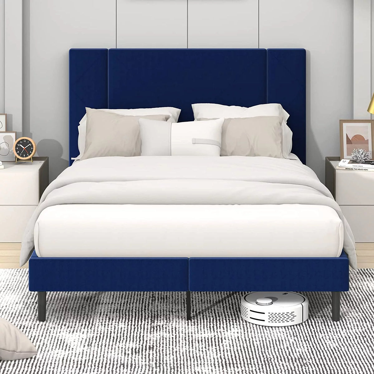 Queen Velvet Upholstered Bed Frame R349447