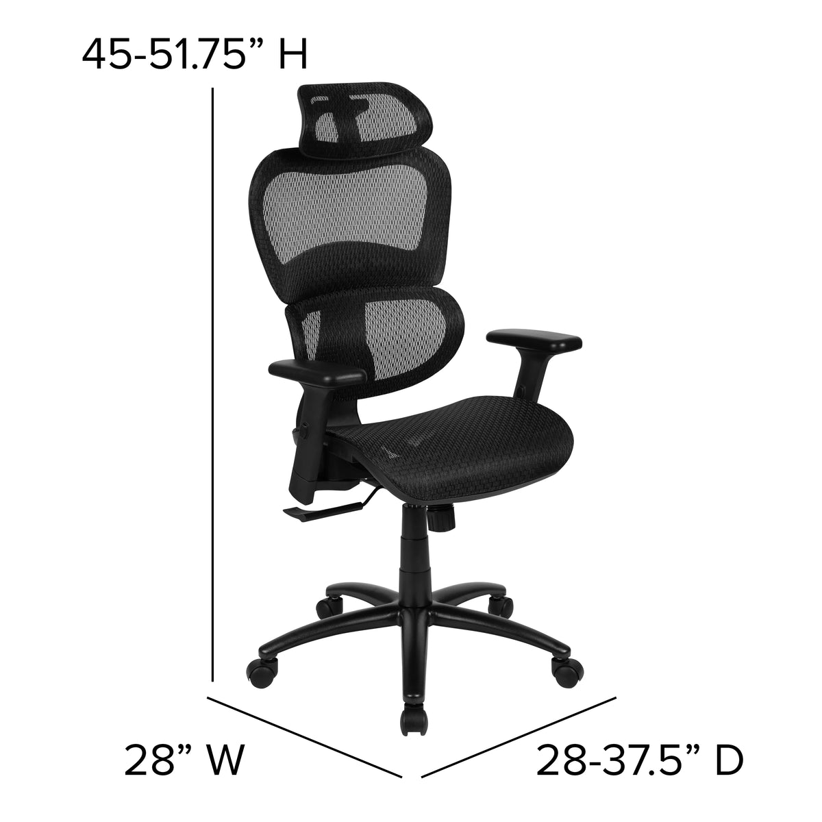 Ergonomic Mesh Office Chair with Lumbar Support in Black M71241