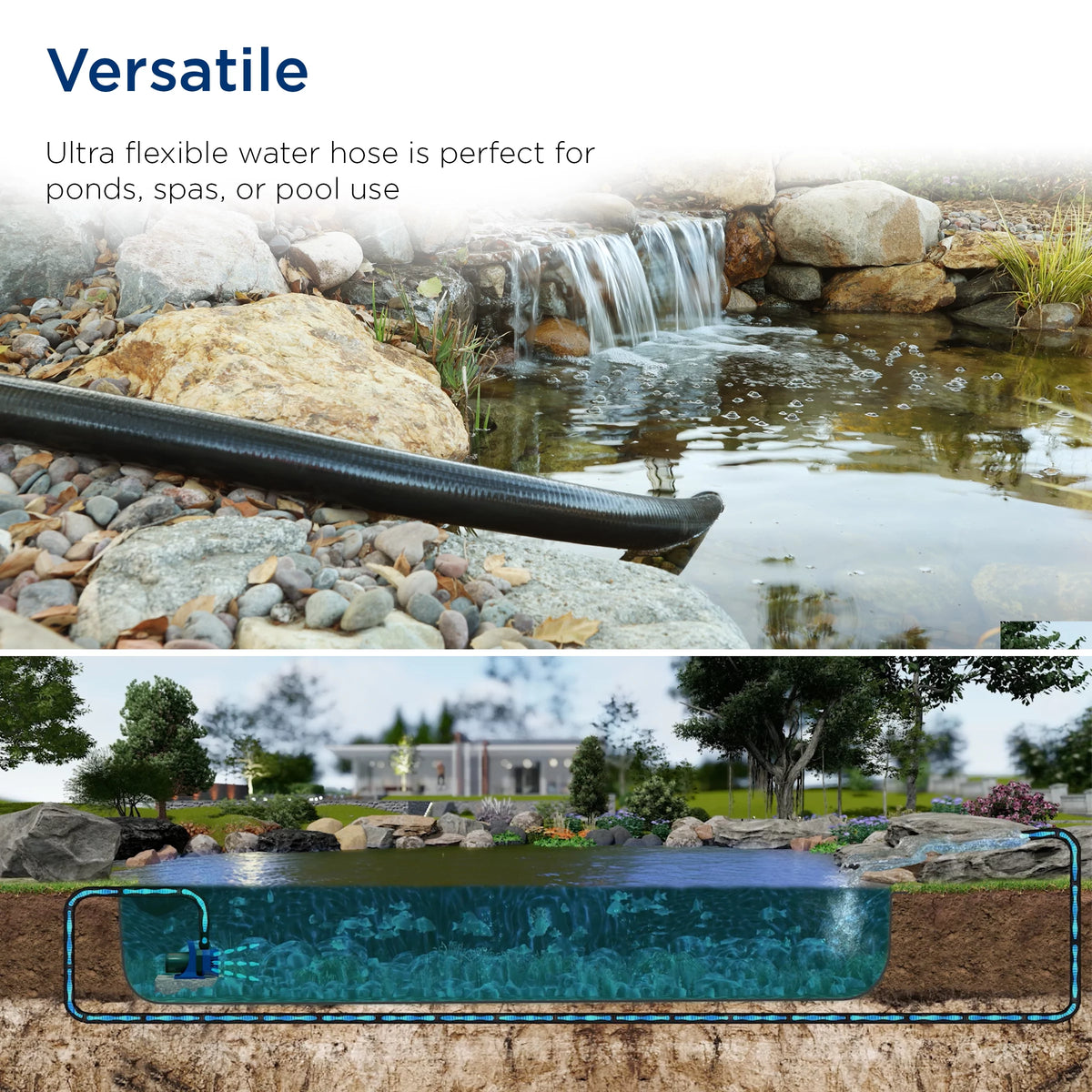 1" x 50' Schedule 40 PVC Pond Hose I23604