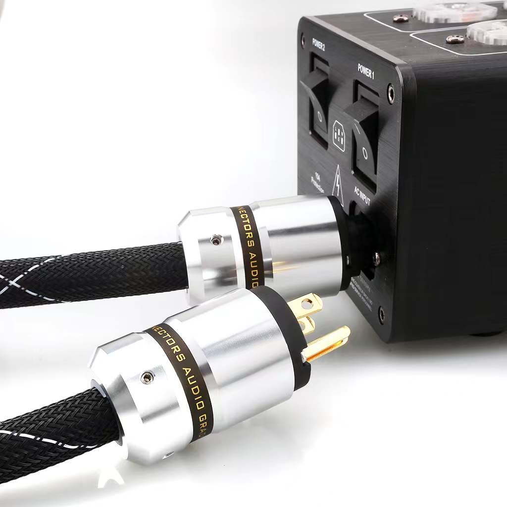 12AWG HiFi Power Cord 125V 15A 3-Prong Audiophile AC Power Cable with US Connector Plug (1.5M / 4.92FT) Pack of 2 G529