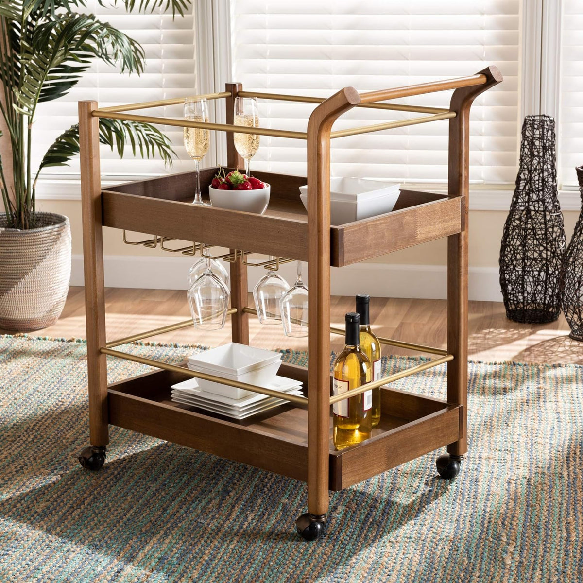 Walnut Brown Trolleys and Carts E38392