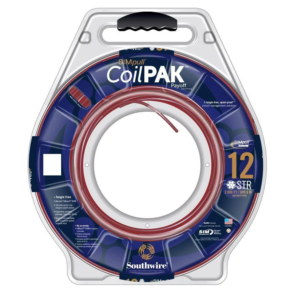 2000 ft 12 Red Stranded Cu THHN-THWN Wire Q73690