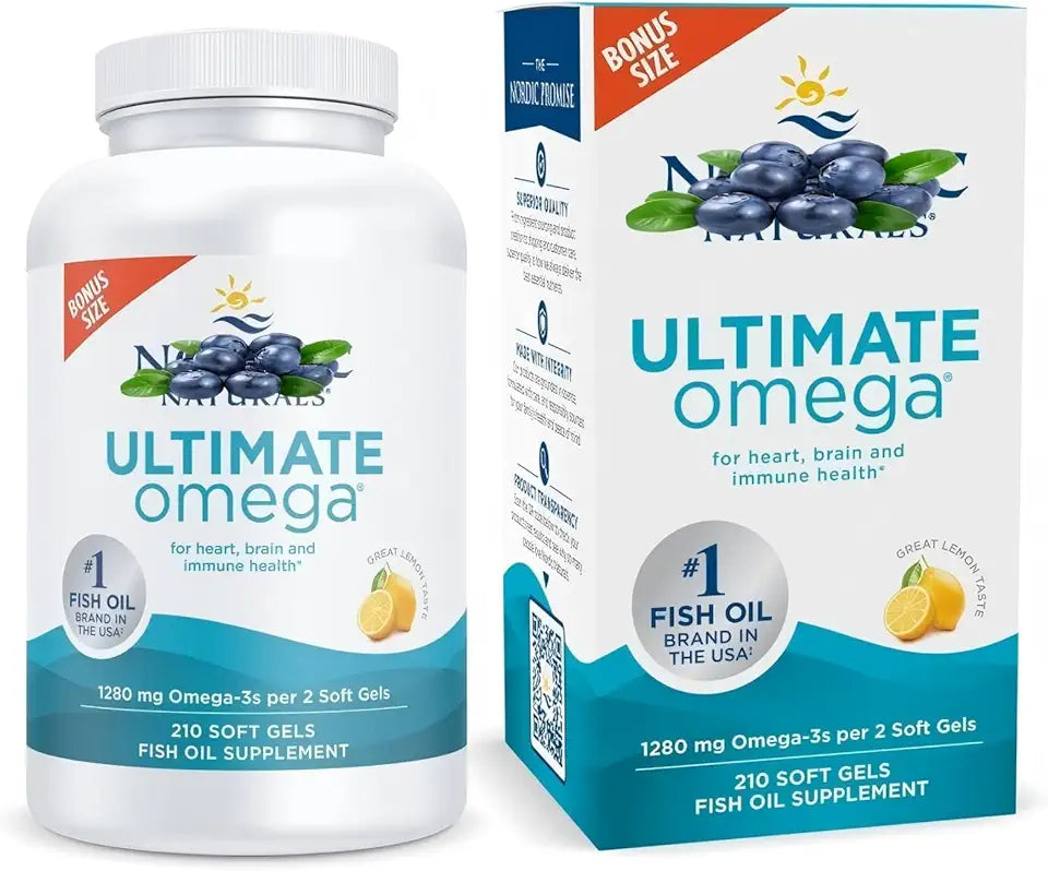 O-mega 1280mg Lemon Flavor Gluten Free Non-GMO 210 Count M3935