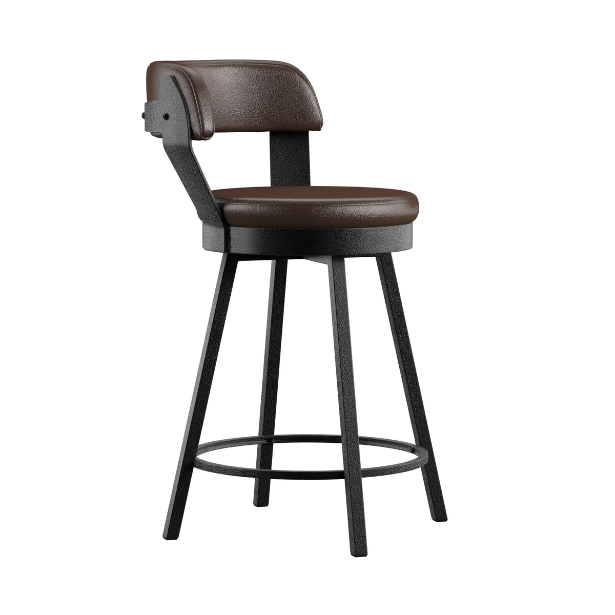 Brown Swivel Bar Stool, Set of 2 L834